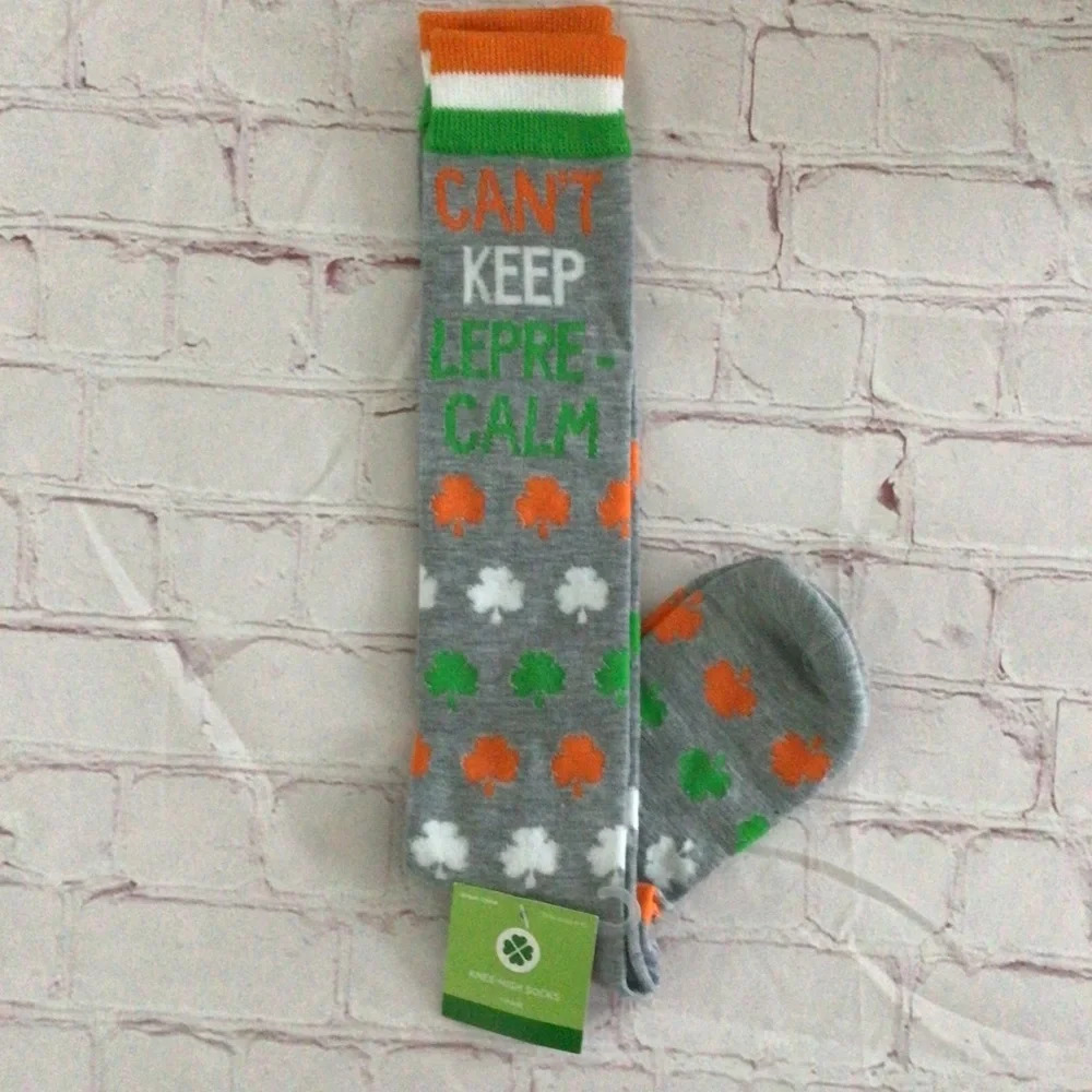 St. Patrick’s Day Can’t Keep Lepre-Calm Knee High Socks - NWT